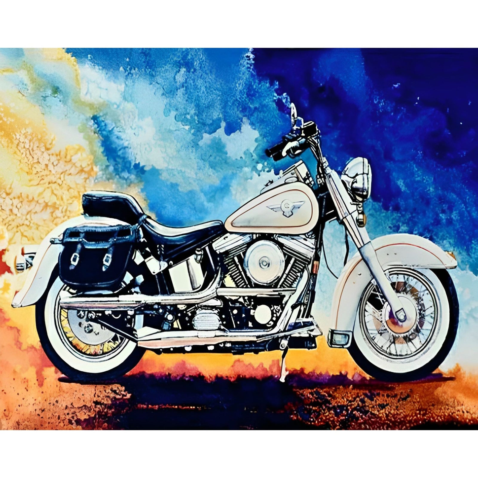 Harley Motorcycle | Diamond Painting Design - Full Drill Diamond Art with 5d Square or Round Diamonds - AB Drills Available