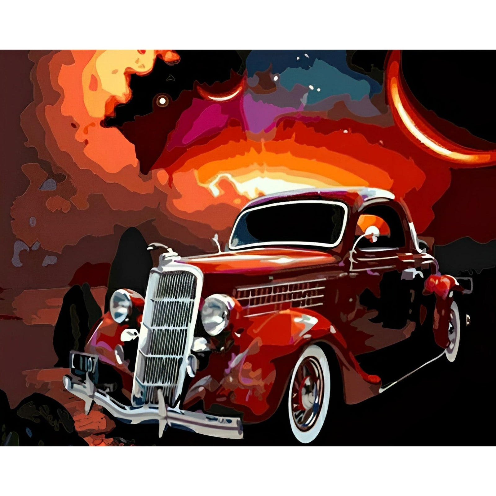 Magical Antique Car | Diamond Painting Design - Full Drill Diamond Art with 5d Square or Round Diamonds - AB Drills Available