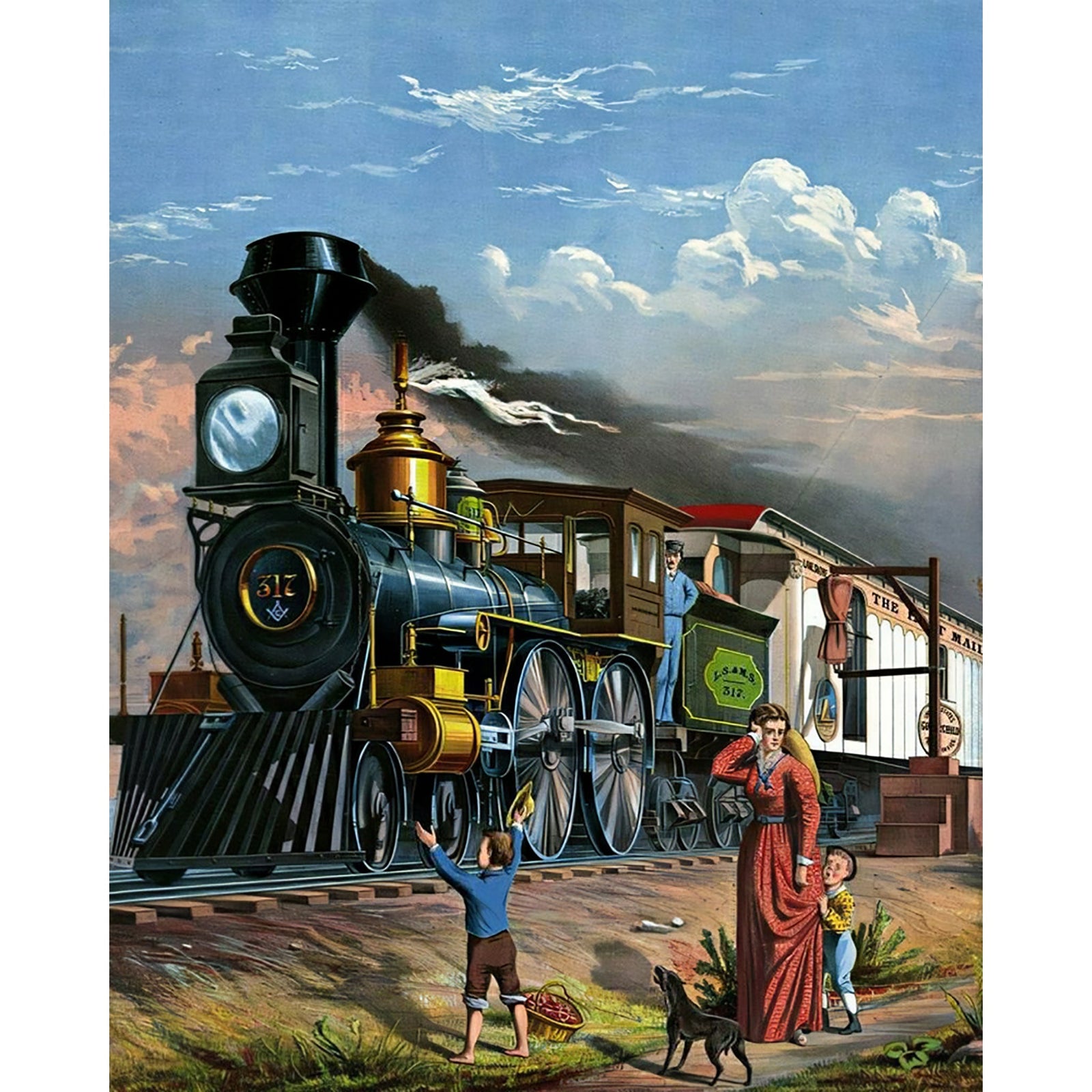 Old Steam Train | Diamond Painting Design - Full Drill Diamond Art with 5d Square or Round Diamonds - AB Drills Available