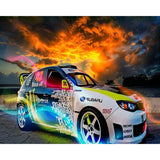 Sport Car on Fire | Diamond Painting Design - Full Drill Diamond Art with 5d Square or Round Diamonds - AB Drills Available