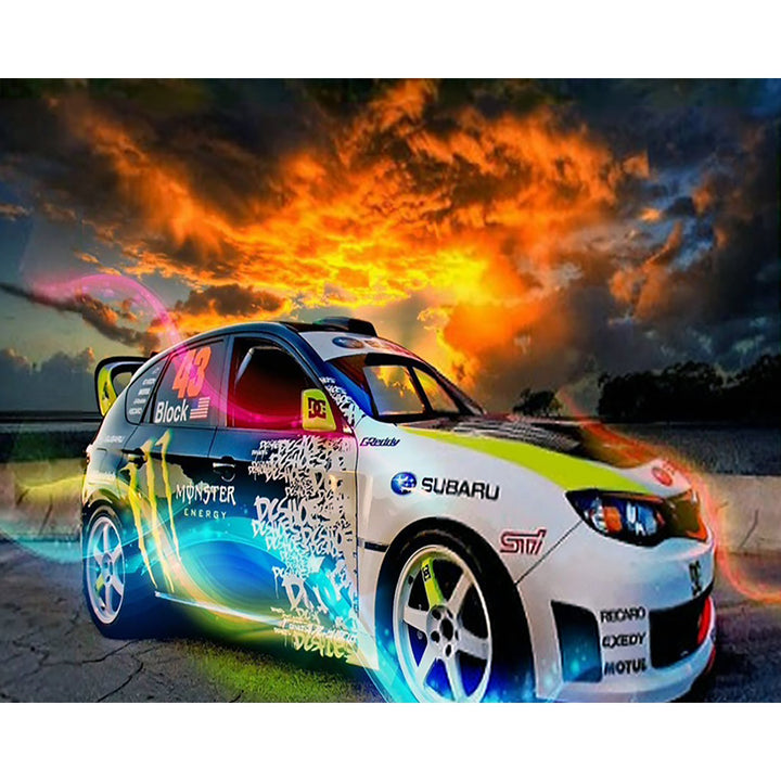 Sport Car on Fire | Diamond Painting