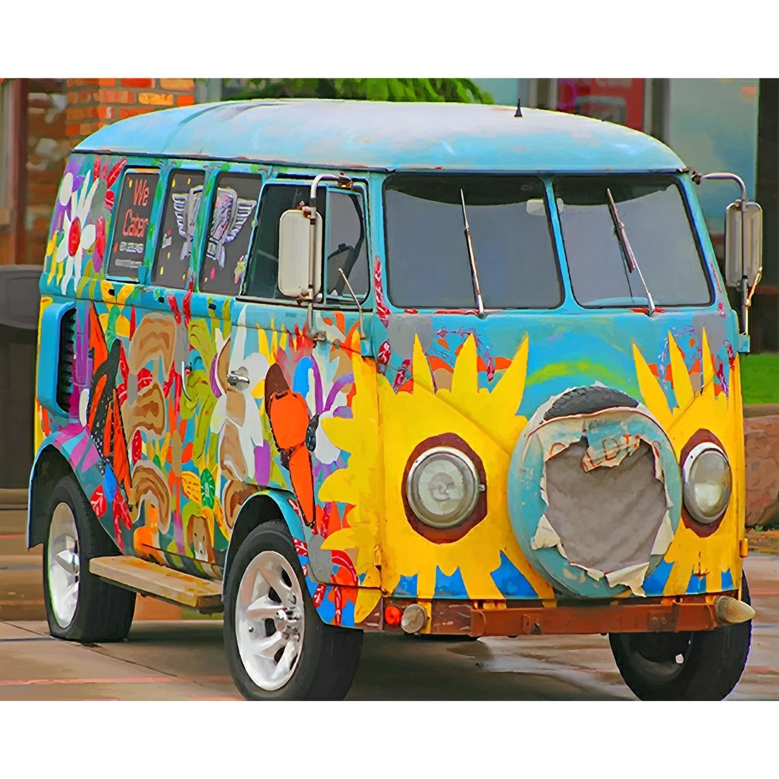 Vintage Volkswagen Van | Diamond Painting Design - Full Drill Diamond Art with 5d Square or Round Diamonds - AB Drills Available