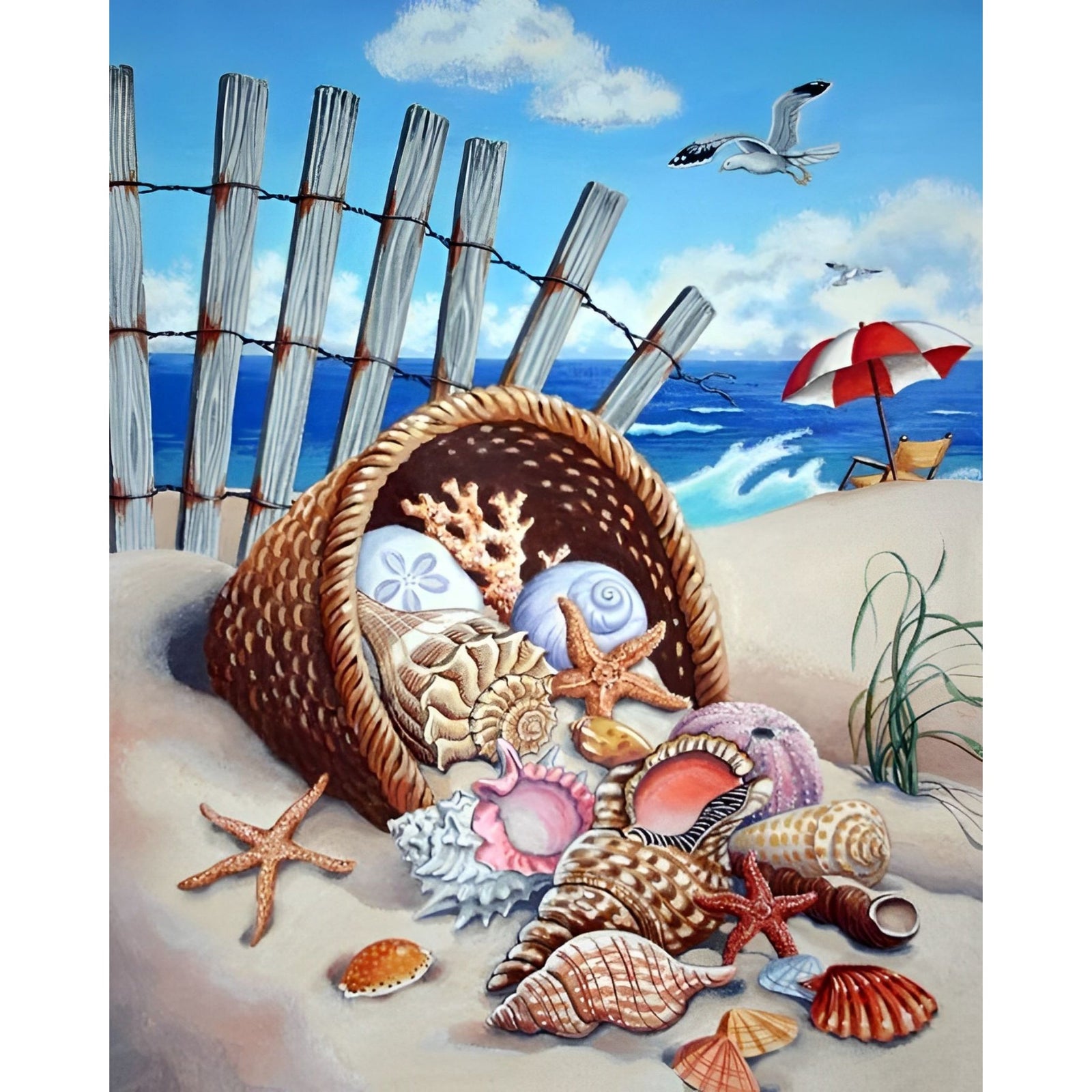 Seashells | Diamond Painting Design - Full Drill Diamond Art with 5d Square or Round Diamonds - AB Drills Available