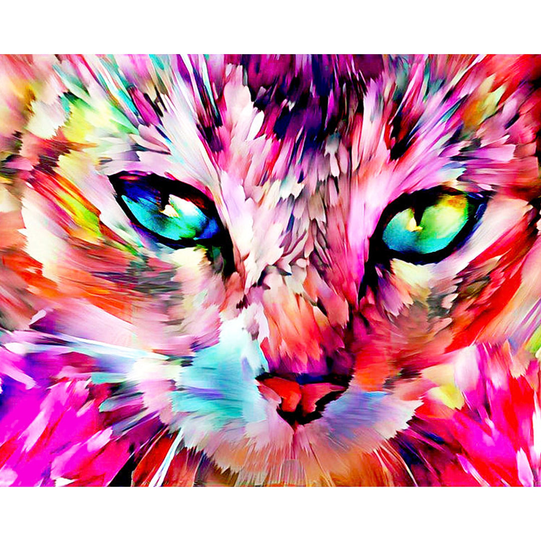 Colorful Abstract Tabby Cat | Diamond Painting