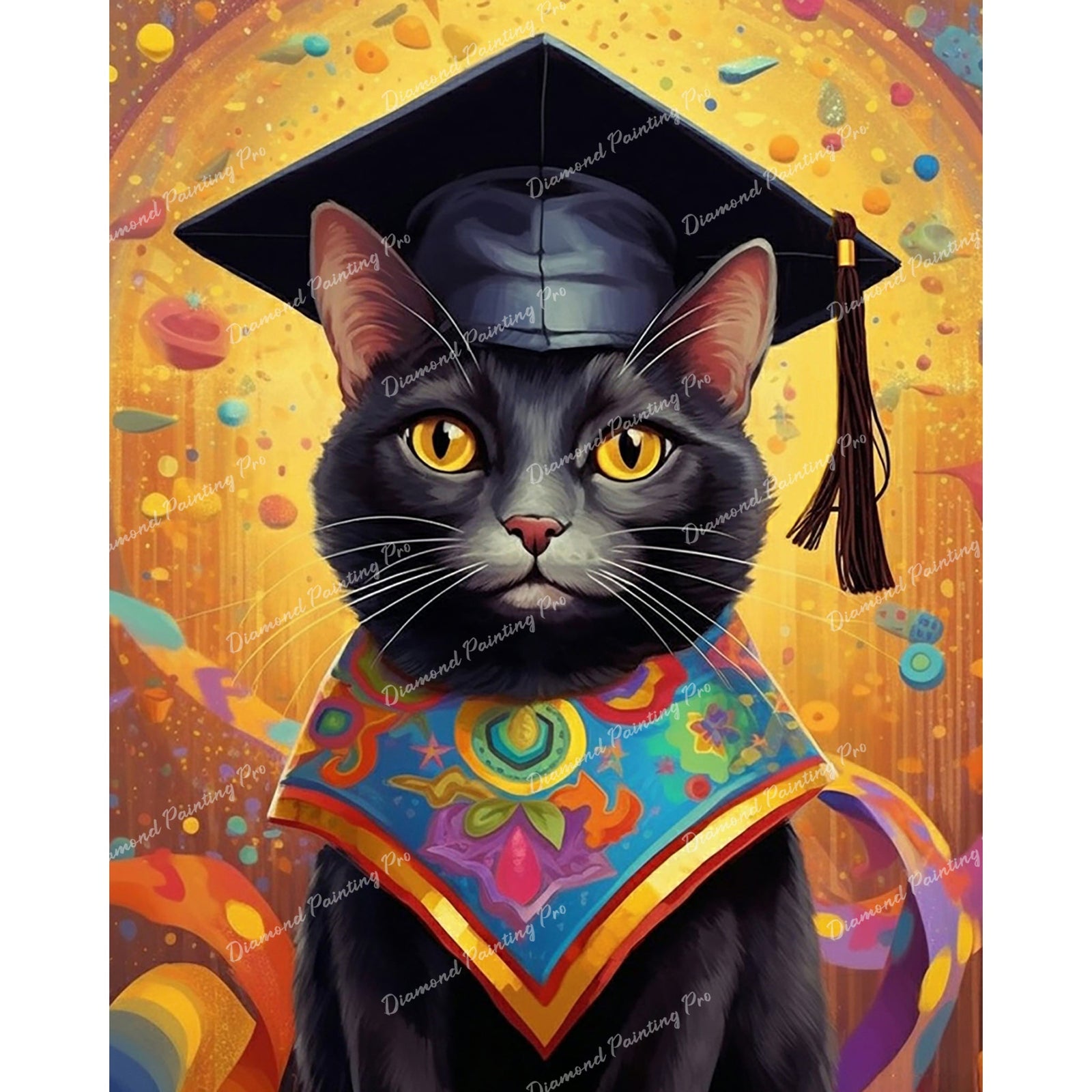 Meowgical Graduation | Diamond Painting Design - Full Drill Diamond Art with 5d Square or Round Diamonds - AB Drills Available