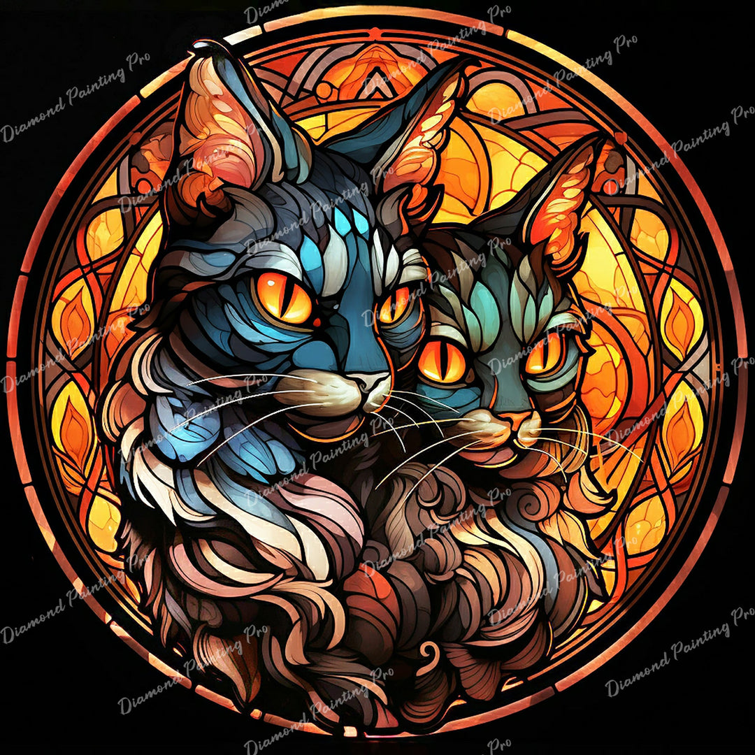 Twin Cat Tempest | Diamond Painting