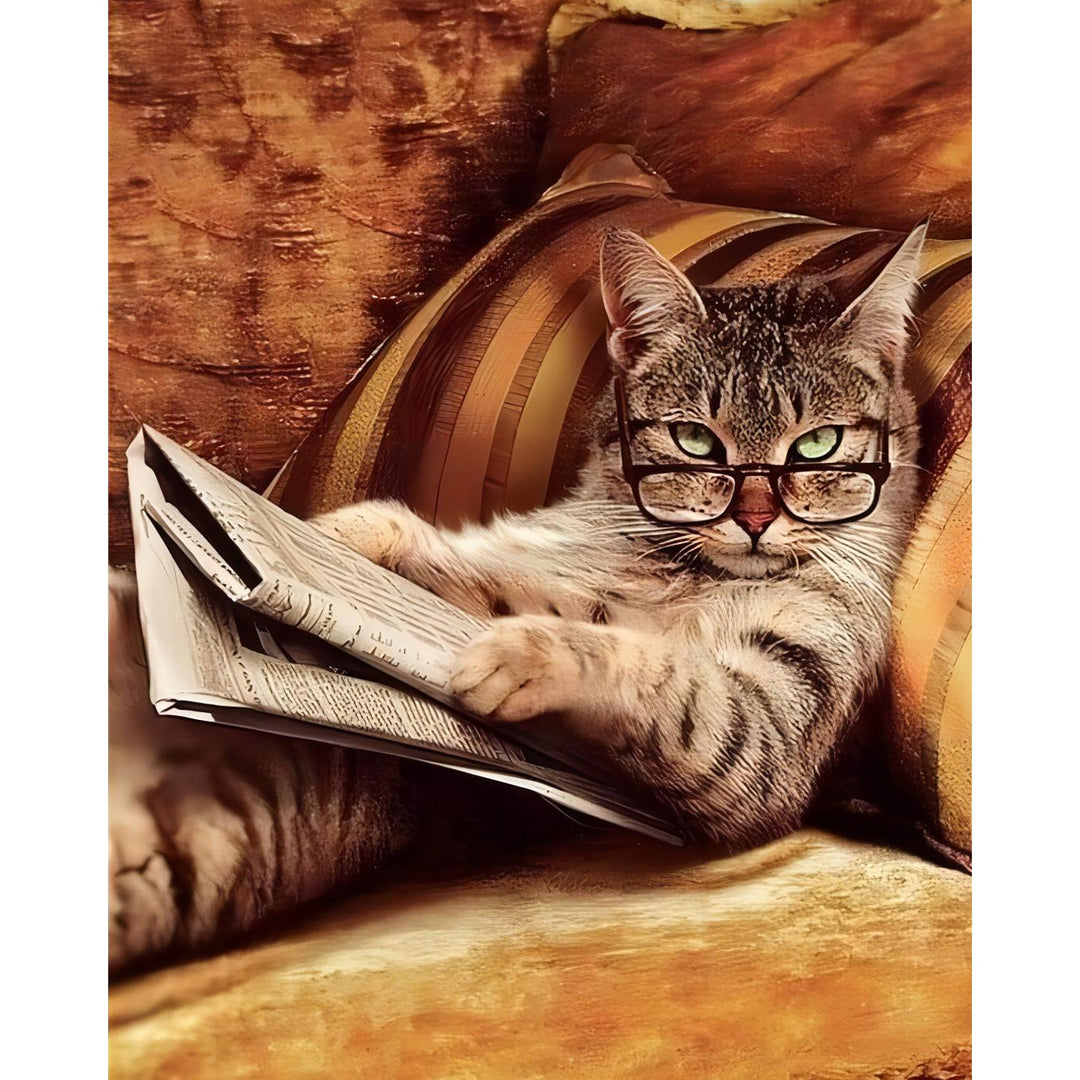 Cat Reading Times | Diamond Painting