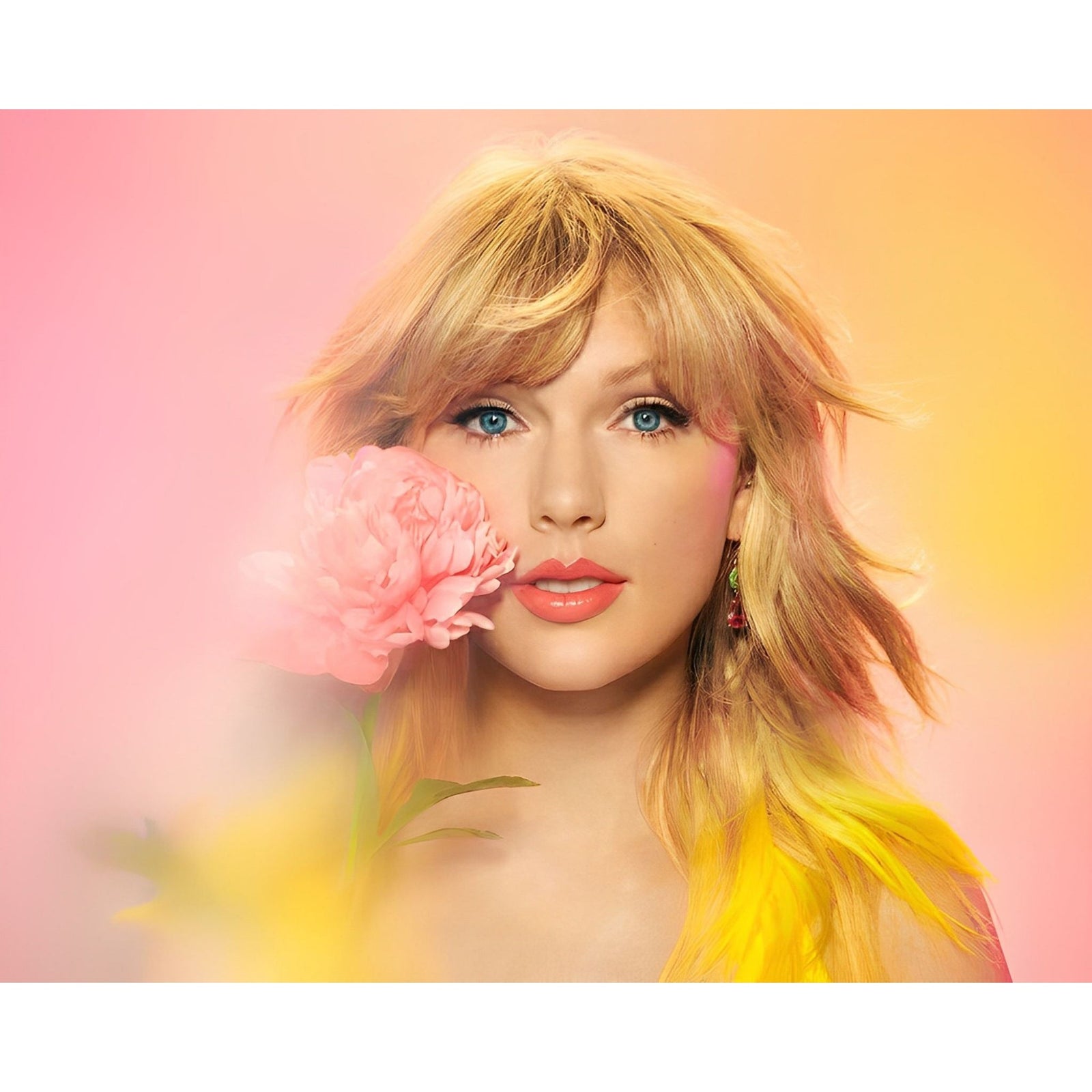 Taylor Swift and Flower | Diamond Painting Design - Full Drill Diamond Art with 5d Square or Round Diamonds - AB Drills Available