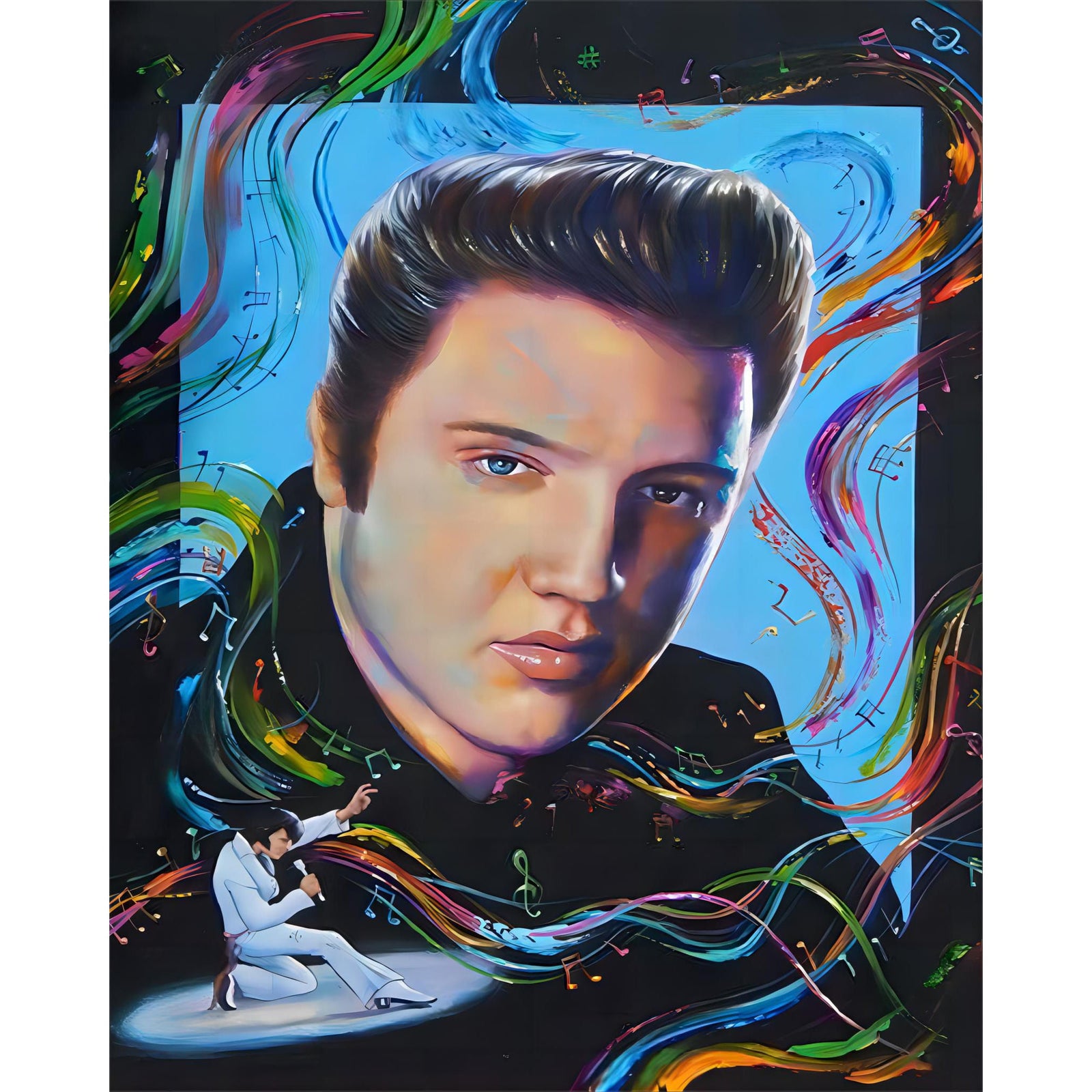 Elvis Presley Stage | Diamond Painting Design - Full Drill Diamond Art with 5d Square or Round Diamonds - AB Drills Available