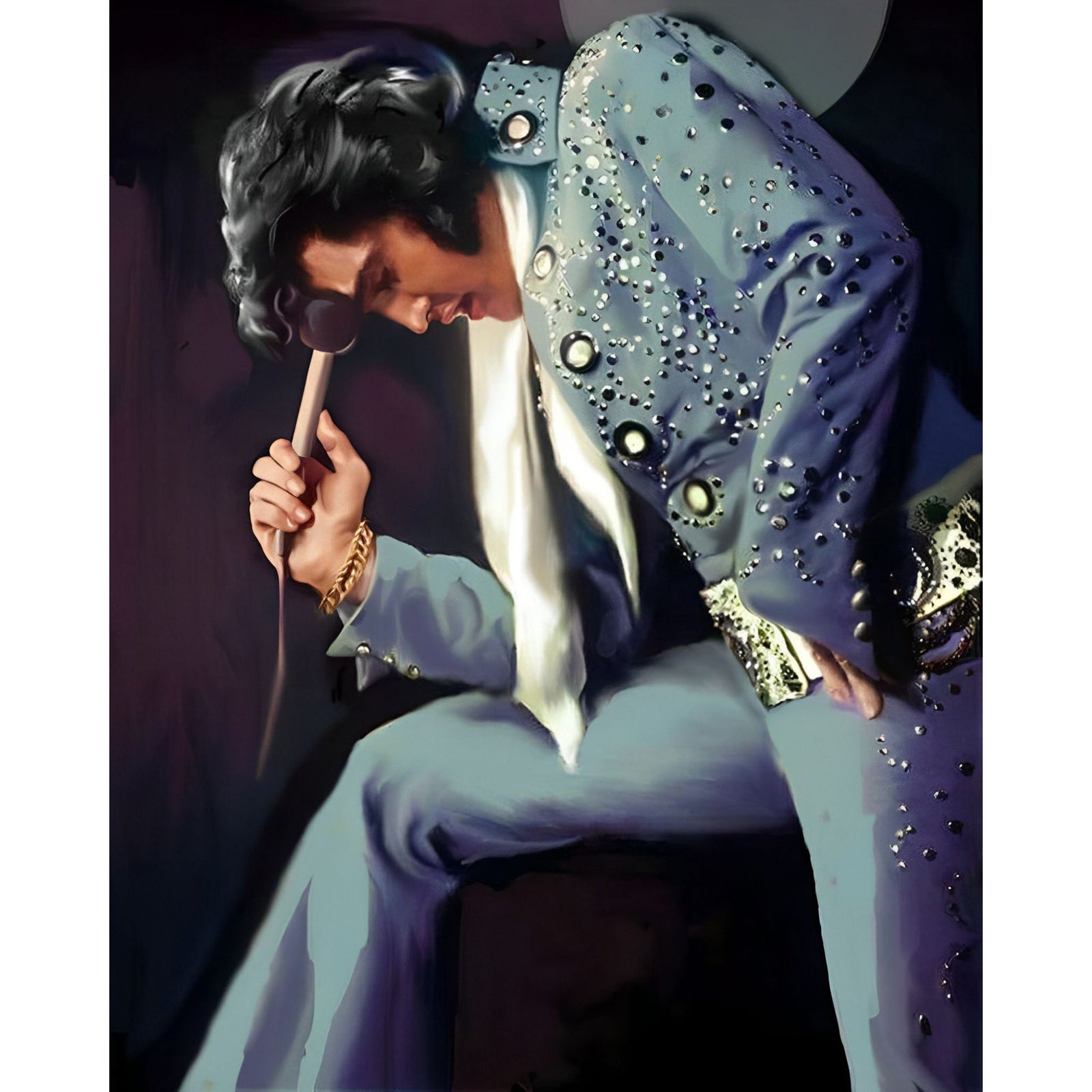 Elvis Singing | Diamond Painting Design - Full Drill Diamond Art with 5d Square or Round Diamonds - AB Drills Available