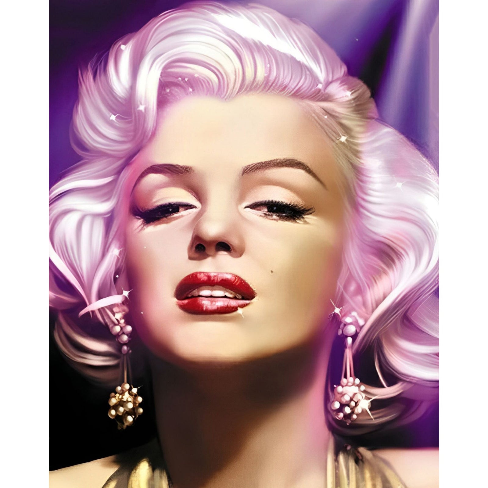 Marilyn Monroe Pink Hair | Diamond Painting Design - Full Drill Diamond Art with 5d Square or Round Diamonds - AB Drills Available