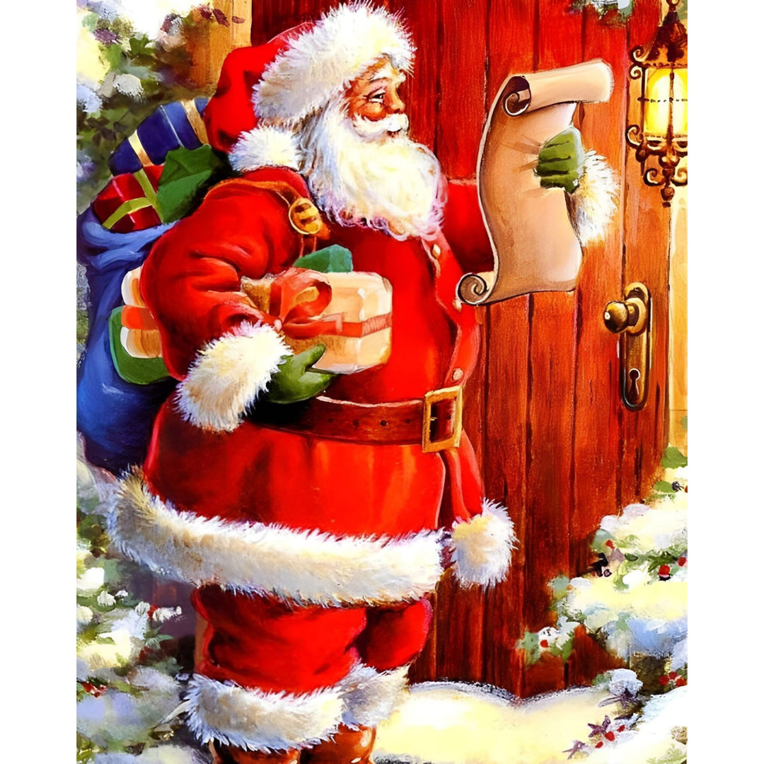 Christmas Santa with Gift Lists | Diamond Painting