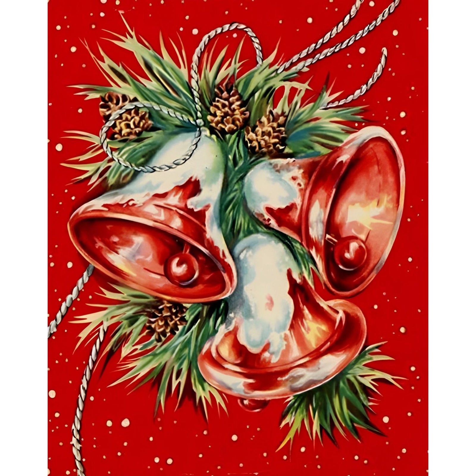 Merry Christmas Bells | Diamond Painting Design - Full Drill Diamond Art with 5d Square or Round Diamonds - AB Drills Available