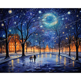 Starry Skating Night | Diamond Painting Design - Full Drill Diamond Art with 5d Square or Round Diamonds - AB Drills Available