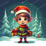 Santa's Little Helper | Diamond Painting Design - Full Drill Diamond Art with 5d Square or Round Diamonds - AB Drills Available