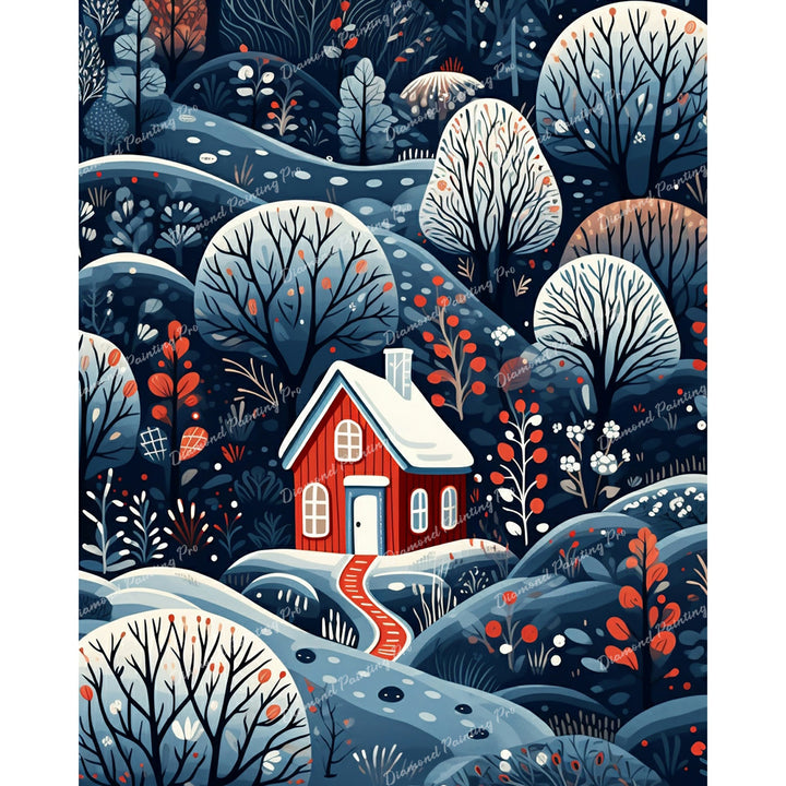 Nordic Christmas Cabin | Diamond Painting
