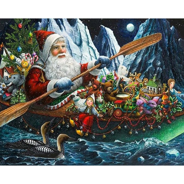 Santa Claus Rowing | Diamond Painting