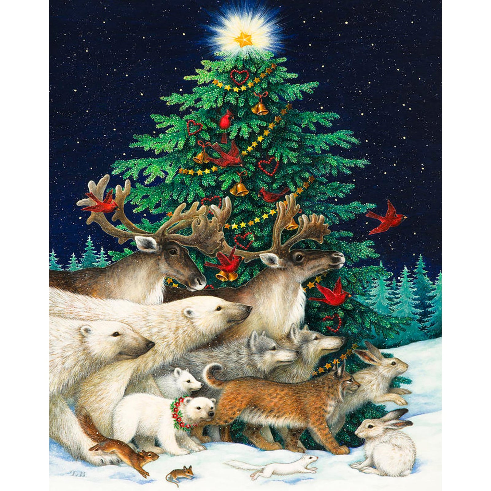 Christmas Animals | Diamond Painting Design - Full Drill Diamond Art with 5d Square or Round Diamonds - AB Drills Available