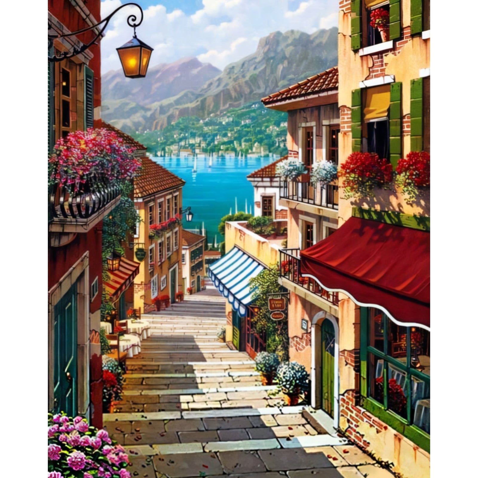 Bellagio Village | Diamond Painting Design - Full Drill Diamond Art with 5d Square or Round Diamonds - AB Drills Available