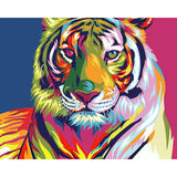 Colorful Tiger | Diamond Painting Design - Full Drill Diamond Art with 5d Square or Round Diamonds - AB Drills Available