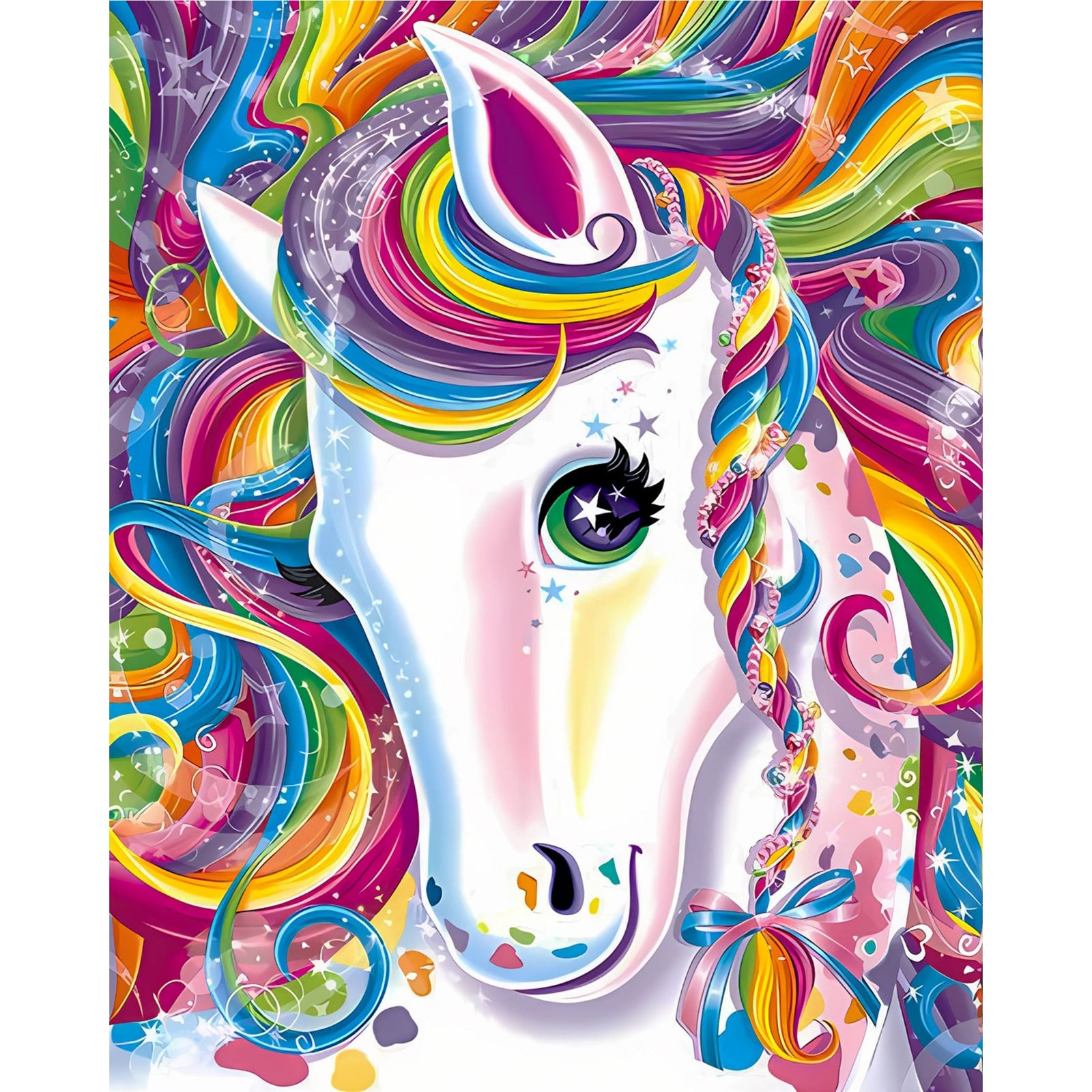 Rainbow Pony | Diamond Painting Design - Full Drill Diamond Art with 5d Square or Round Diamonds - AB Drills Available