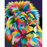 Colorful Abstract Lion | Diamond Painting Design - Full Drill Diamond Art with 5d Square or Round Diamonds - AB Drills Available