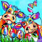 Colorful Cows | Diamond Painting Design - Full Drill Diamond Art with 5d Square or Round Diamonds - AB Drills Available