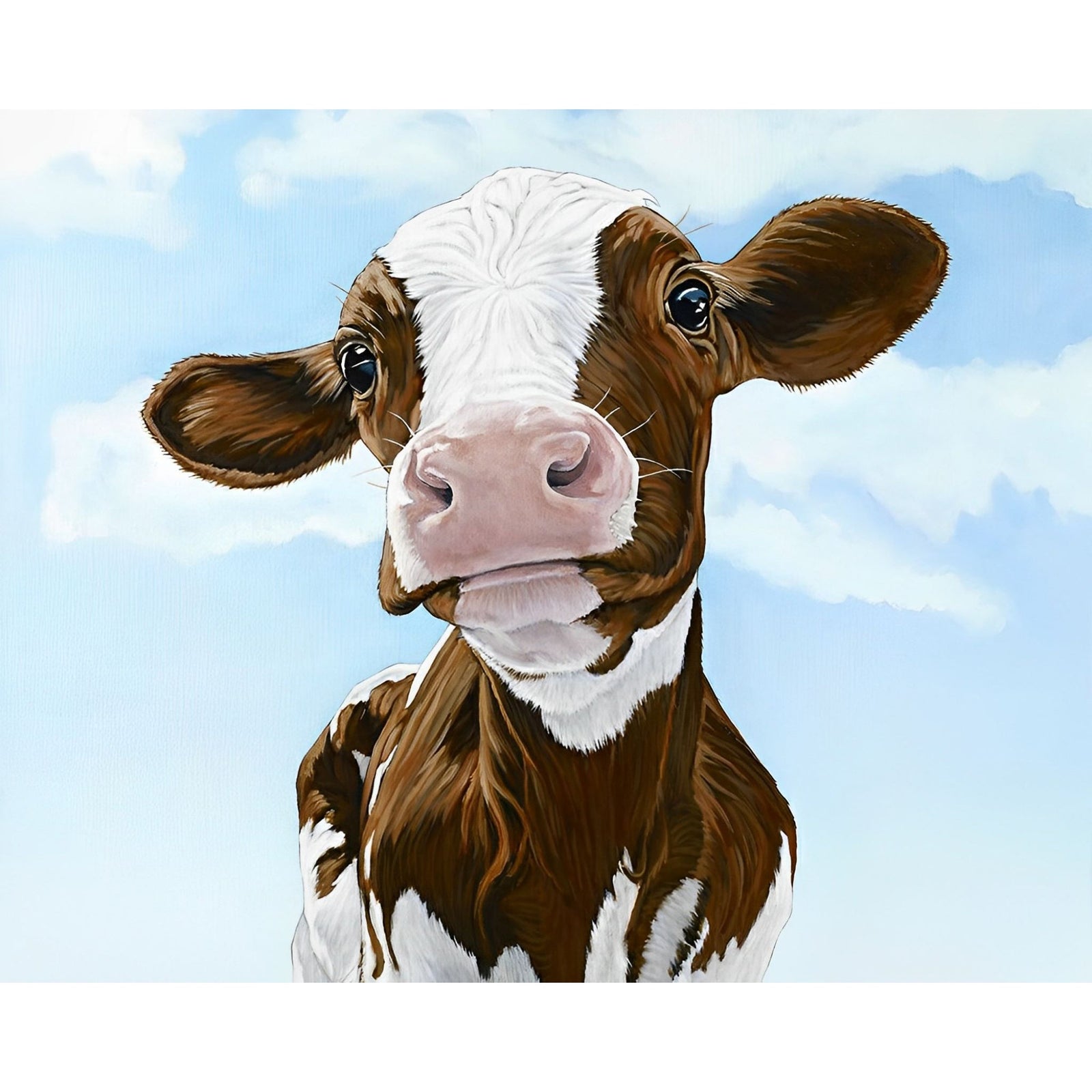 Cow Portrait | Diamond Painting Design - Full Drill Diamond Art with 5d Square or Round Diamonds - AB Drills Available