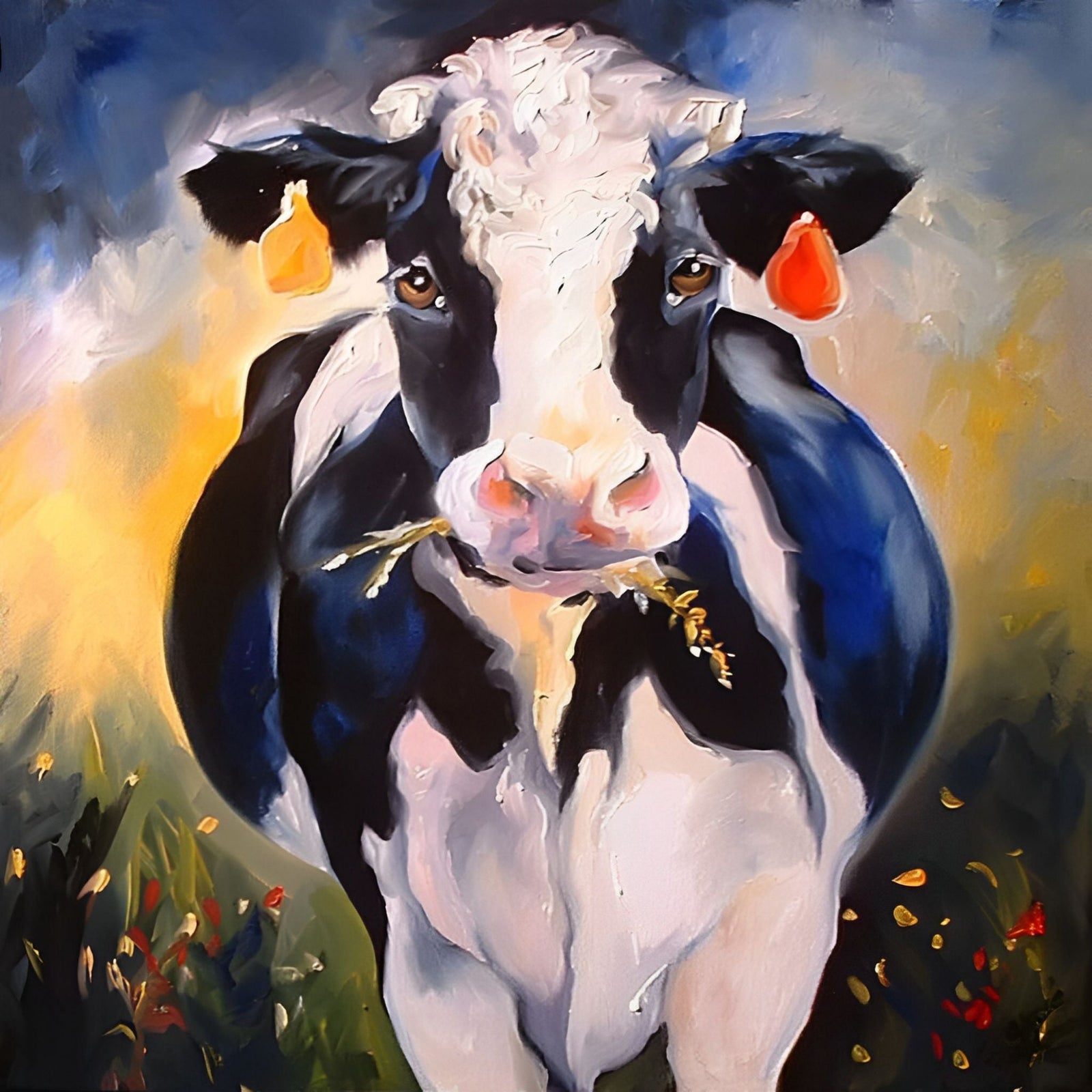 Happy Cow | Diamond Painting Design - Full Drill Diamond Art with 5d Square or Round Diamonds - AB Drills Available