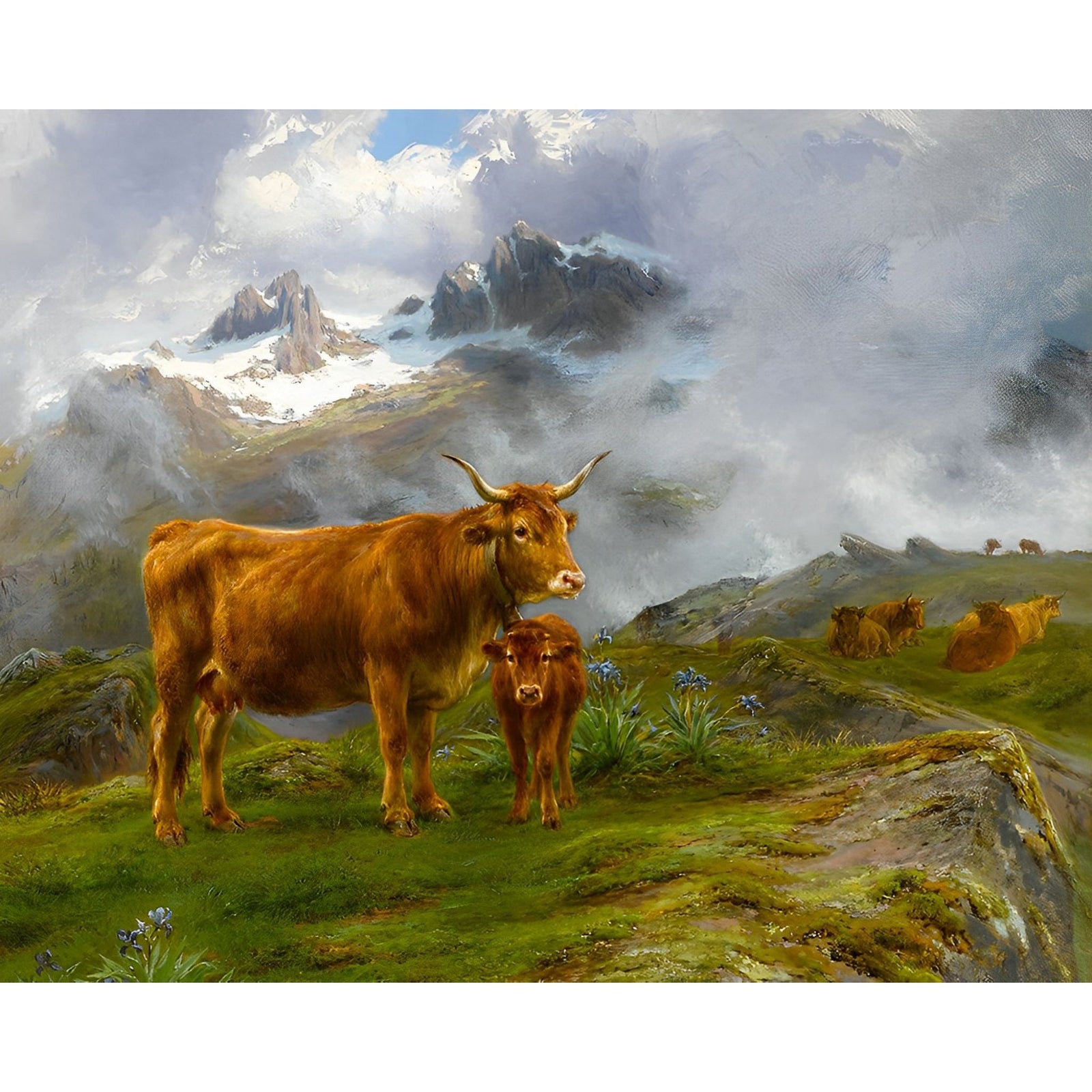 Highland Cattles | Diamond Painting Design - Full Drill Diamond Art with 5d Square or Round Diamonds - AB Drills Available