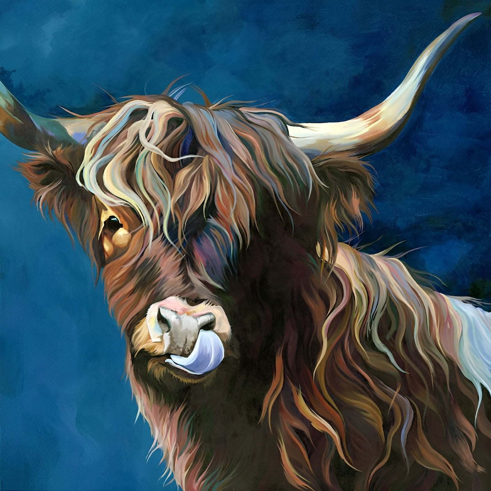 Rustic Highland Cattle | Diamond Painting Design - Full Drill Diamond Art with 5d Square or Round Diamonds - AB Drills Available