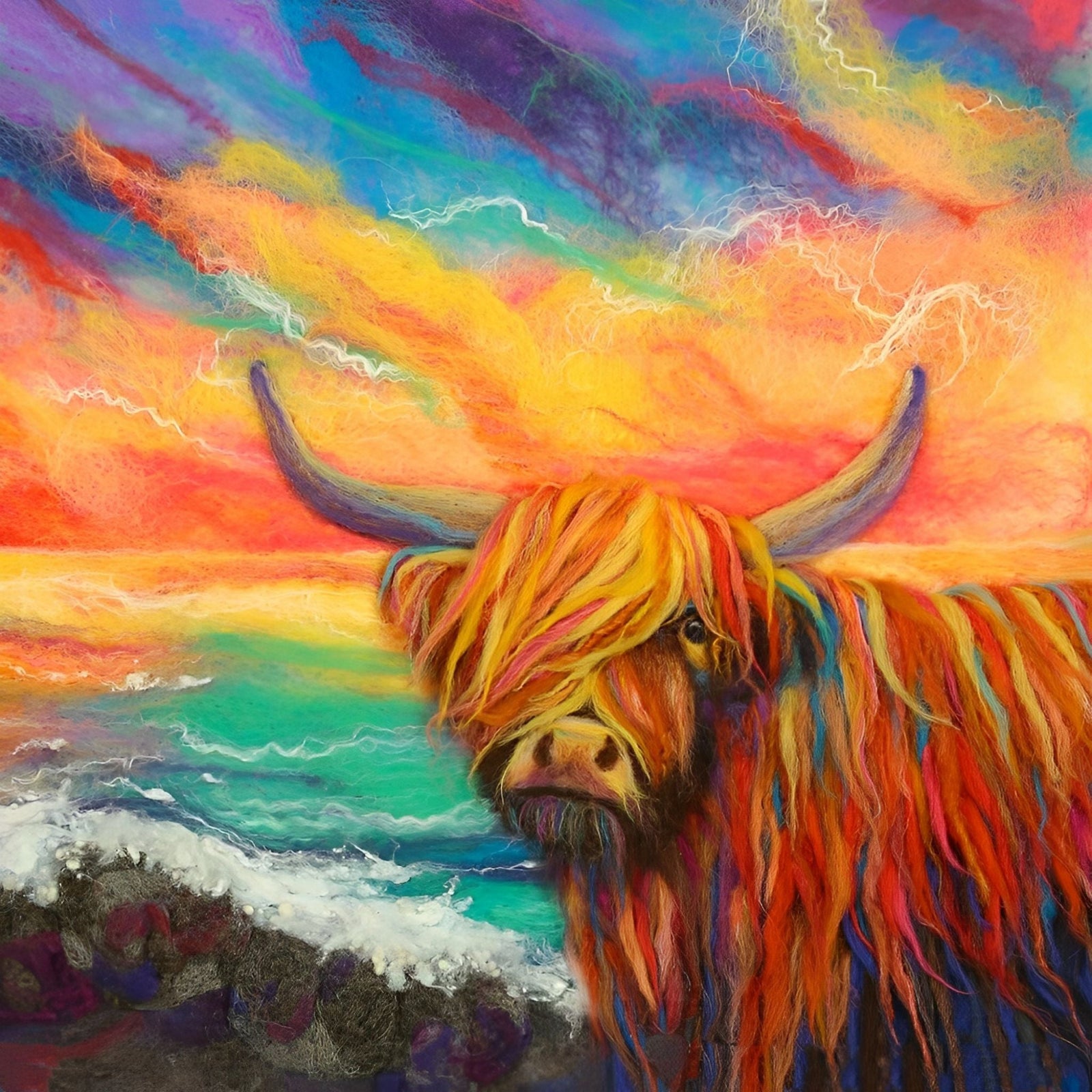 Highland Cattle | Diamond Painting Design - Full Drill Diamond Art with 5d Square or Round Diamonds - AB Drills Available