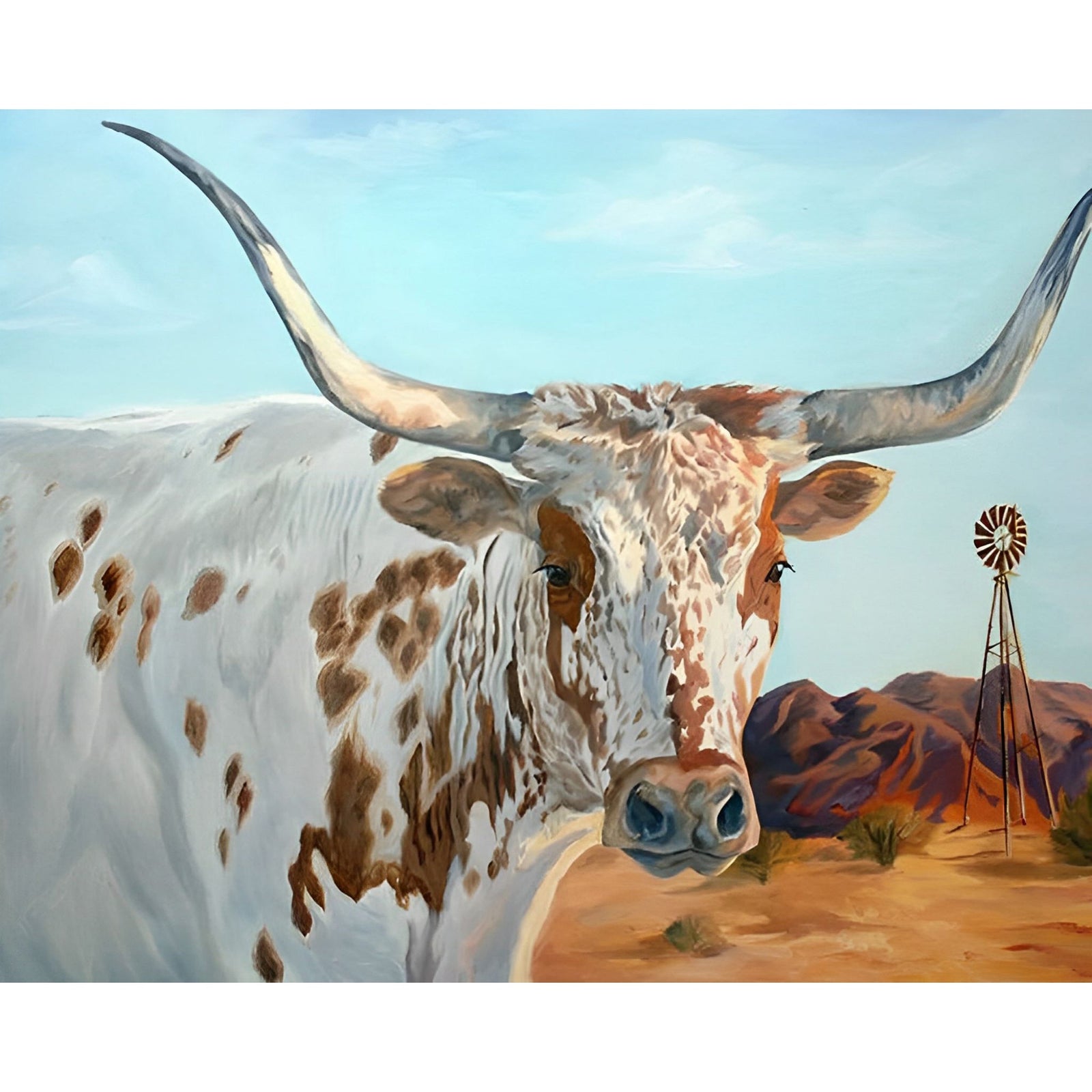 Longhorn Cattle | Diamond Painting Design - Full Drill Diamond Art with 5d Square or Round Diamonds - AB Drills Available