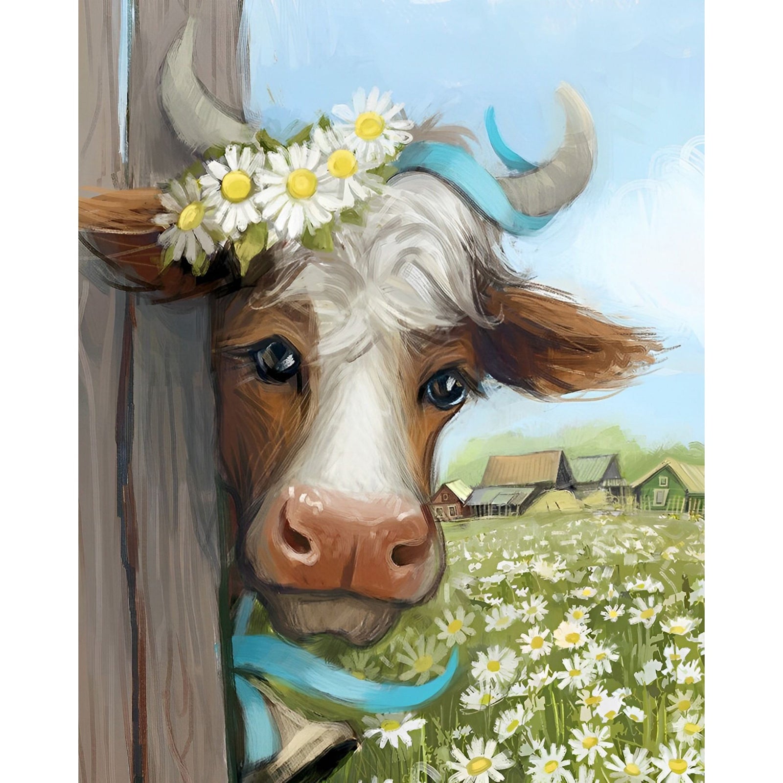 Daisy the Cow | Diamond Painting Design - Full Drill Diamond Art with 5d Square or Round Diamonds - AB Drills Available