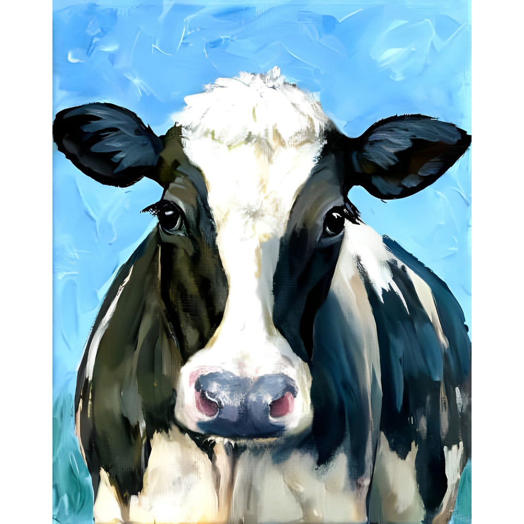 Watercolor Black and White Cow | Diamond Painting