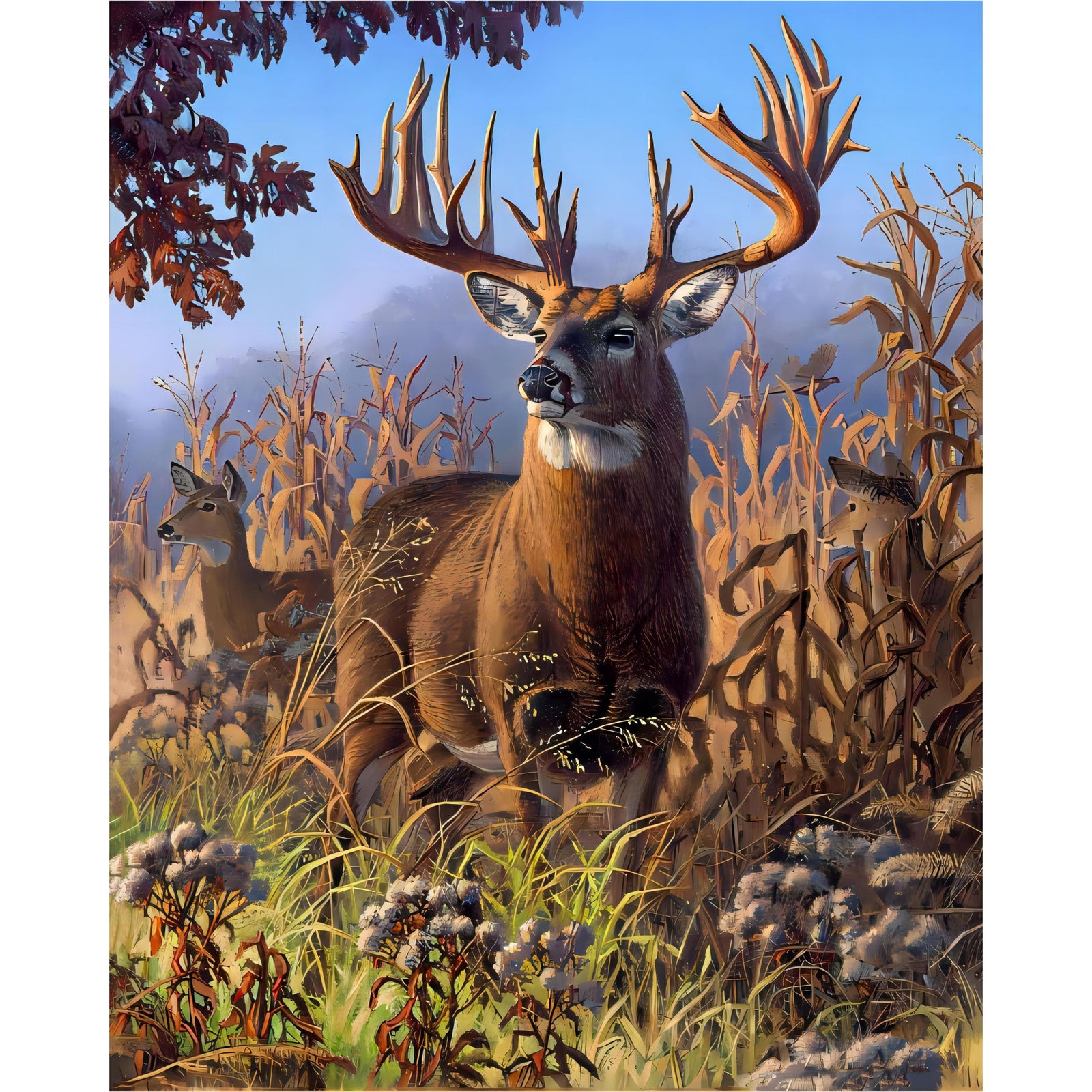 Fleece Deer | Diamond Painting Design - Full Drill Diamond Art with 5d Square or Round Diamonds - AB Drills Available