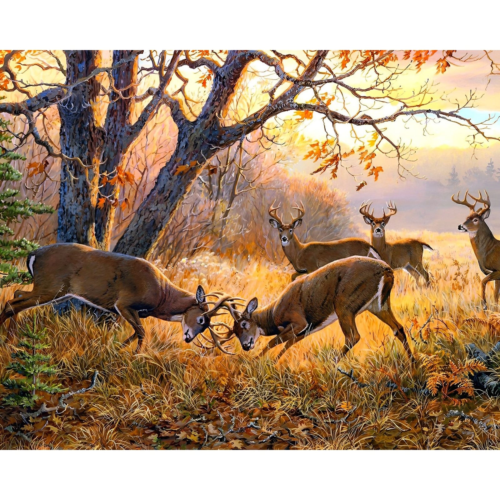 Deer in the Forest | Diamond Painting Design - Full Drill Diamond Art with 5d Square or Round Diamonds - AB Drills Available