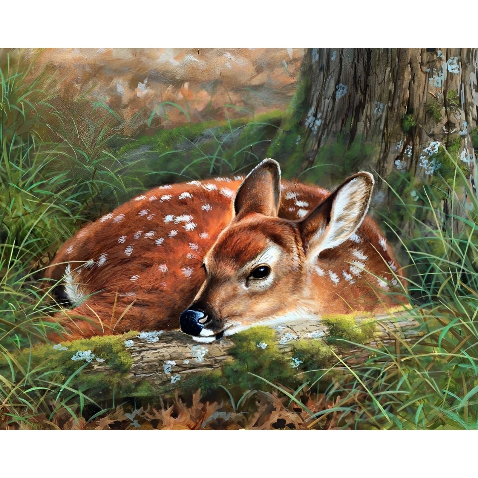 Cute Little Plum Deer | Diamond Painting Design - Full Drill Diamond Art with 5d Square or Round Diamonds - AB Drills Available