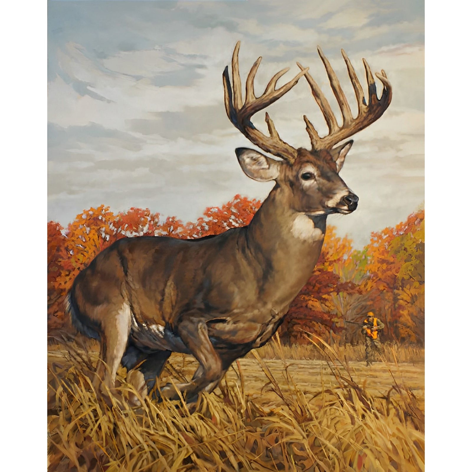 Deer Running | Diamond Painting Design - Full Drill Diamond Art with 5d Square or Round Diamonds - AB Drills Available