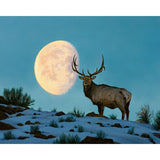 Elk and Moon | Diamond Painting Design - Full Drill Diamond Art with 5d Square or Round Diamonds - AB Drills Available