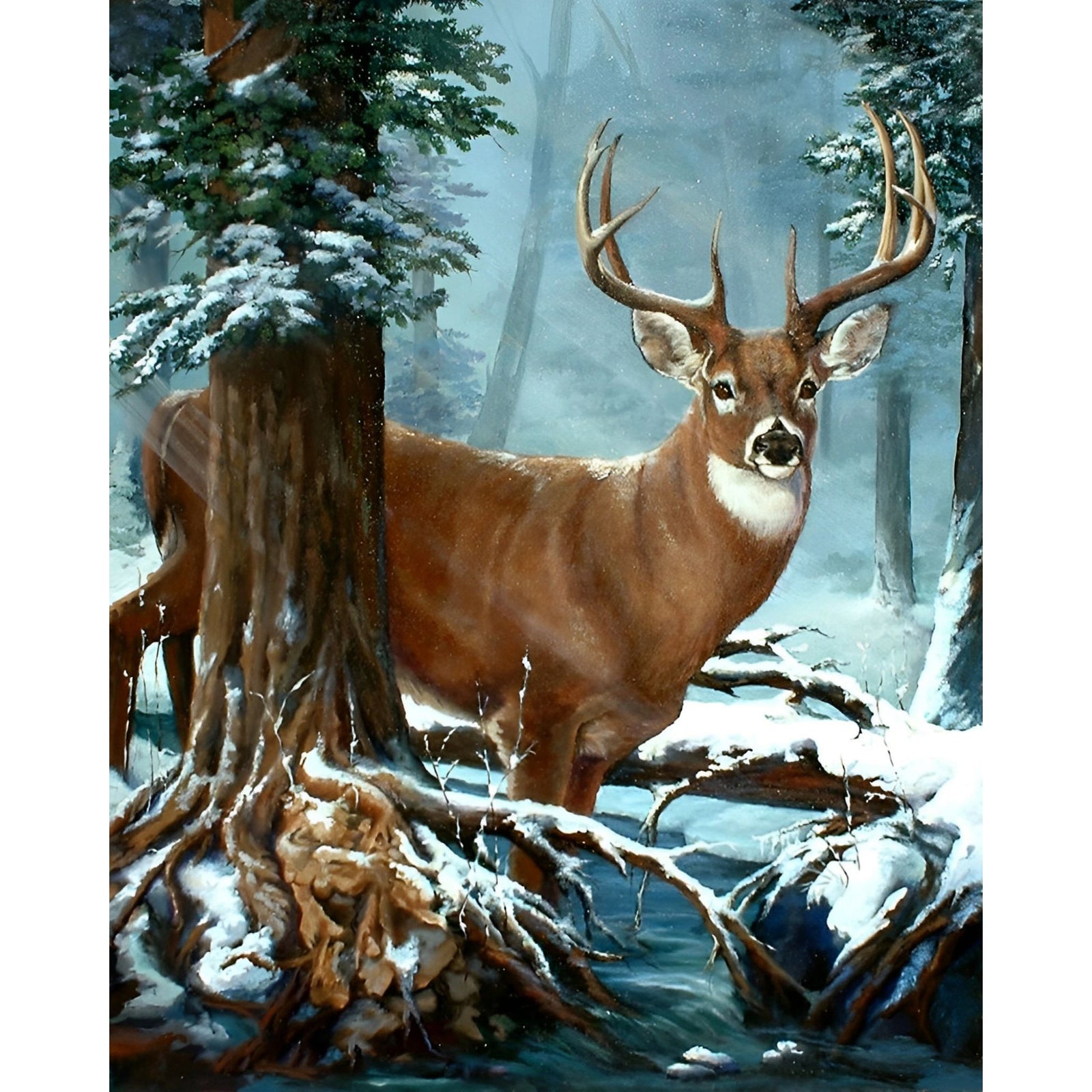 Forest Deer | Diamond Painting Design - Full Drill Diamond Art with 5d Square or Round Diamonds - AB Drills Available