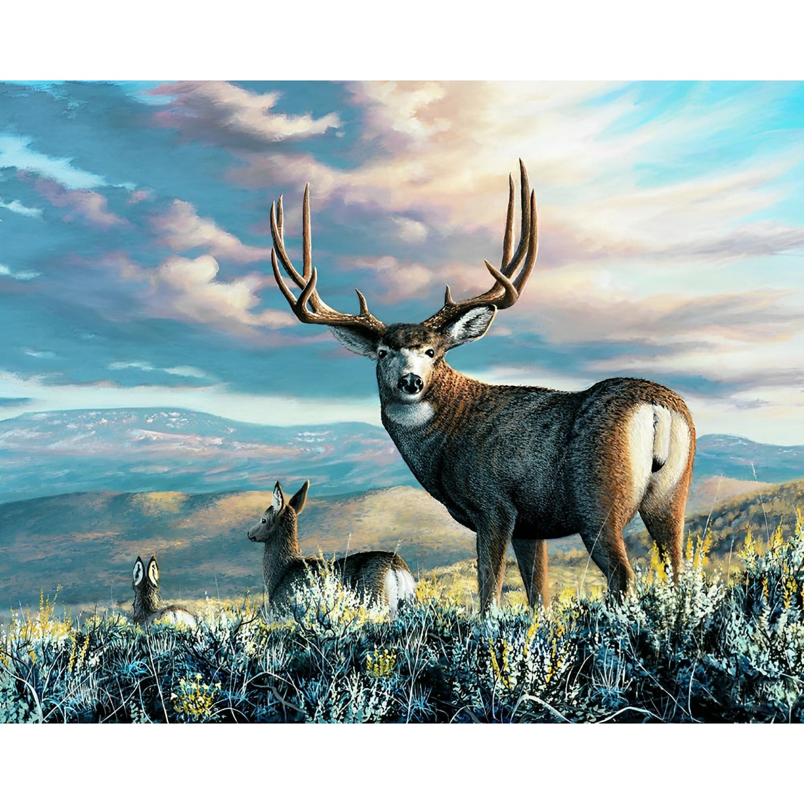 High Plains Black Deer | Diamond Painting Design - Full Drill Diamond Art with 5d Square or Round Diamonds - AB Drills Available