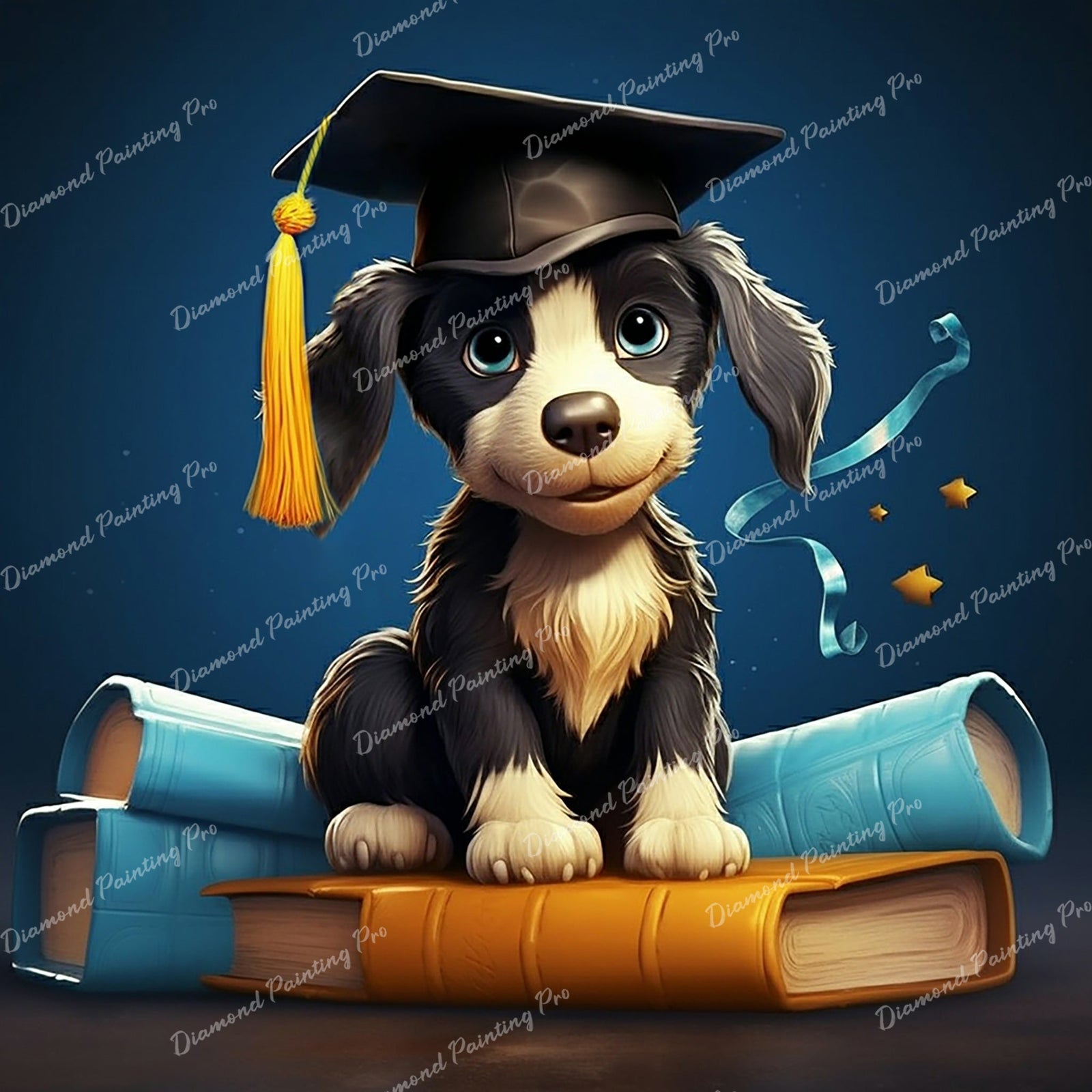 Graduation with Paw-ficiency | Diamond Painting Design - Full Drill Diamond Art with 5d Square or Round Diamonds - AB Drills Available