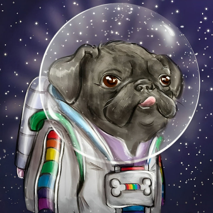 Astronaut Pug | Diamond Painting