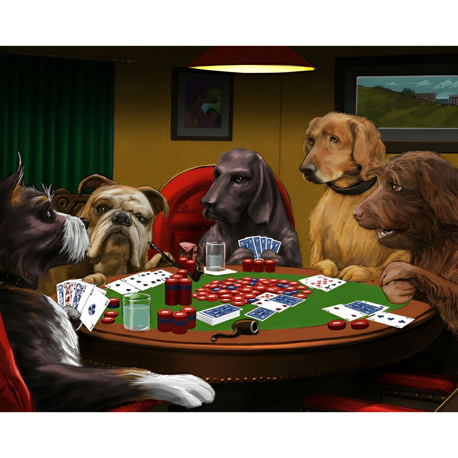 Dogs Poker Night | Diamond Painting Design - Full Drill Diamond Art with 5d Square or Round Diamonds - AB Drills Available