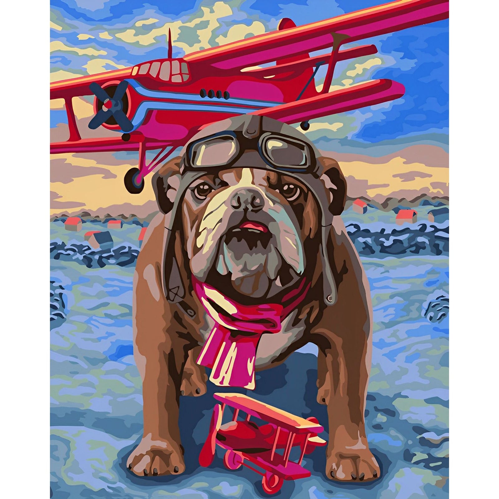 Pilot Dog | Diamond Painting Design - Full Drill Diamond Art with 5d Square or Round Diamonds - AB Drills Available