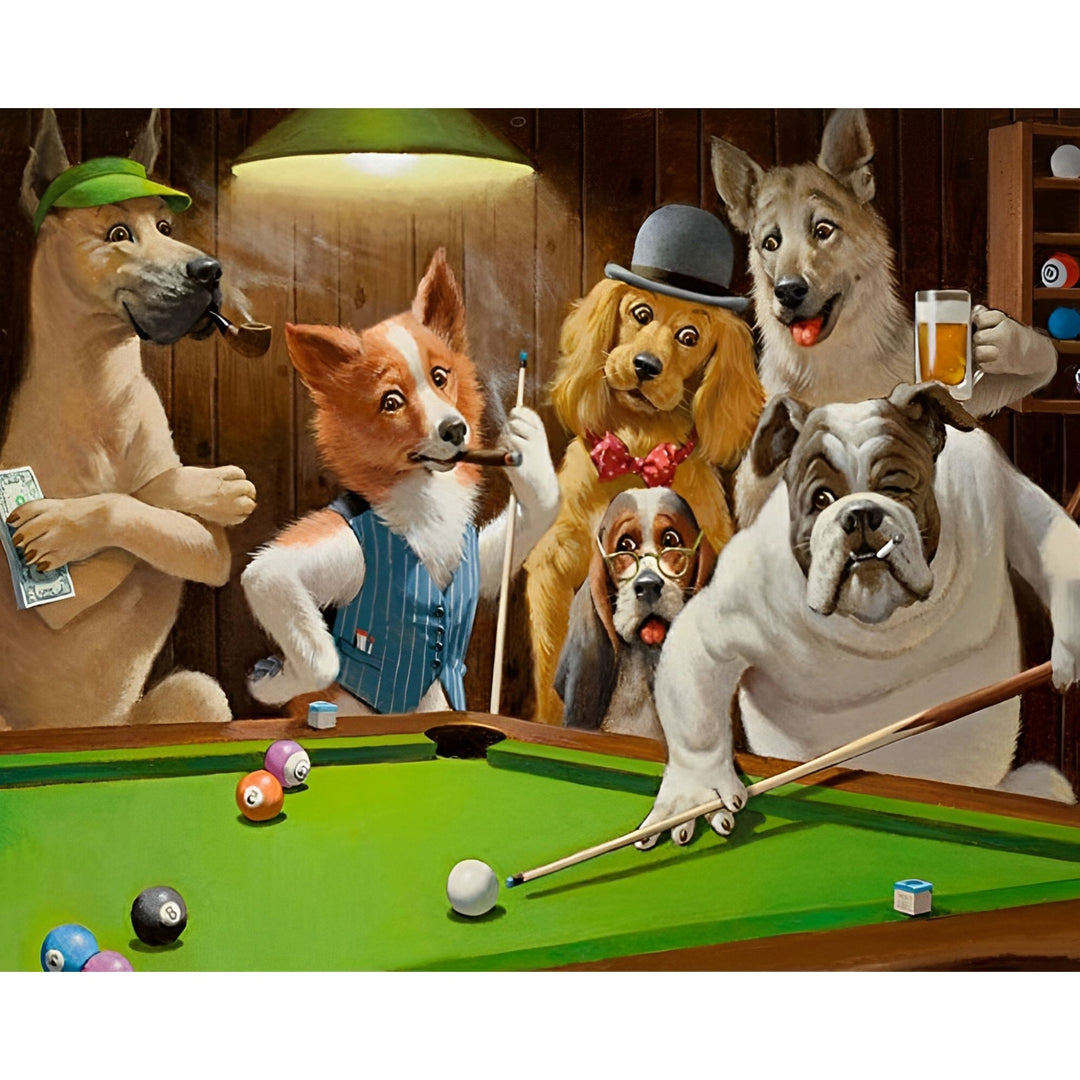 The Dog and Billiards | Diamond Painting