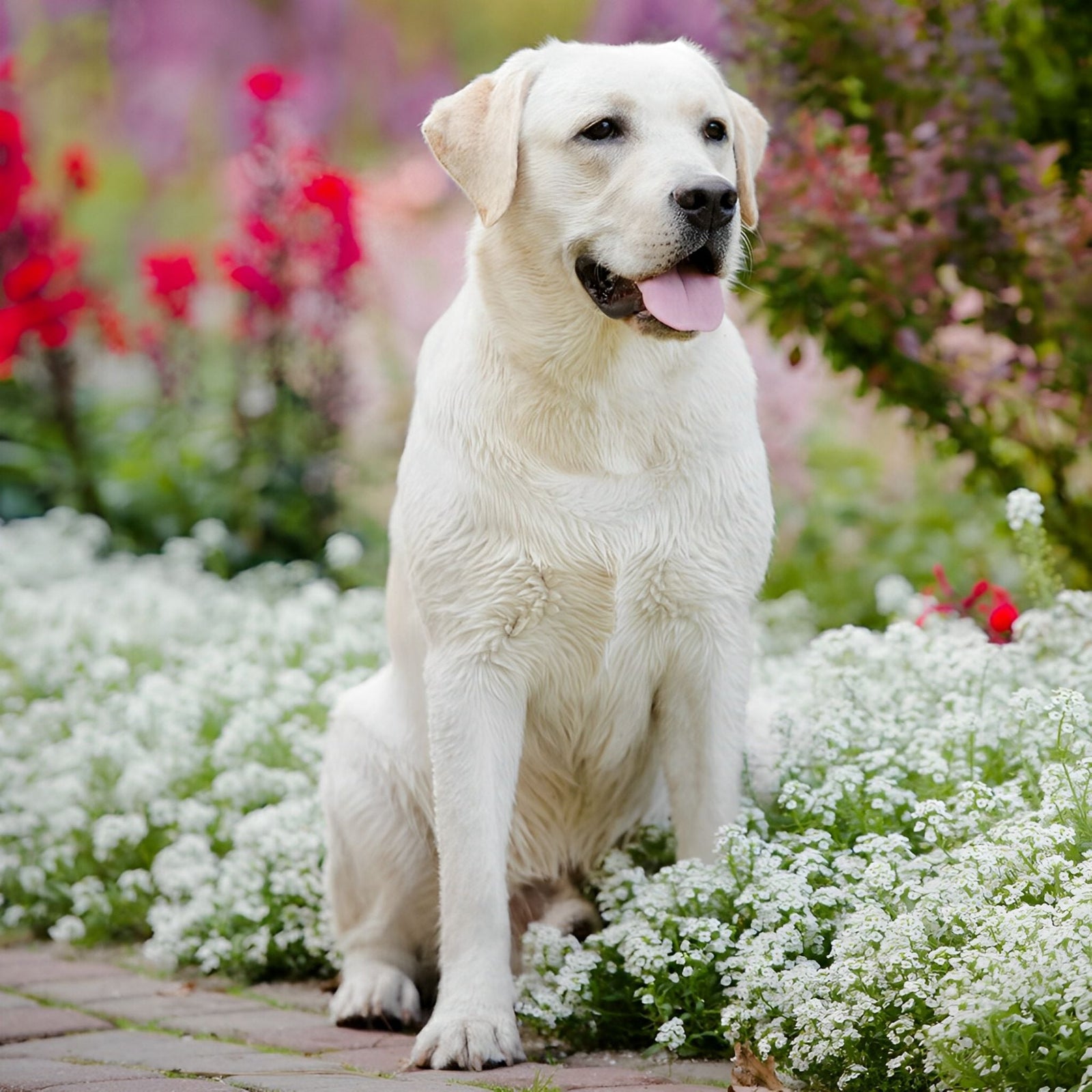 White Golden Retriever | Diamond Painting Design - Full Drill Diamond Art with 5d Square or Round Diamonds - AB Drills Available