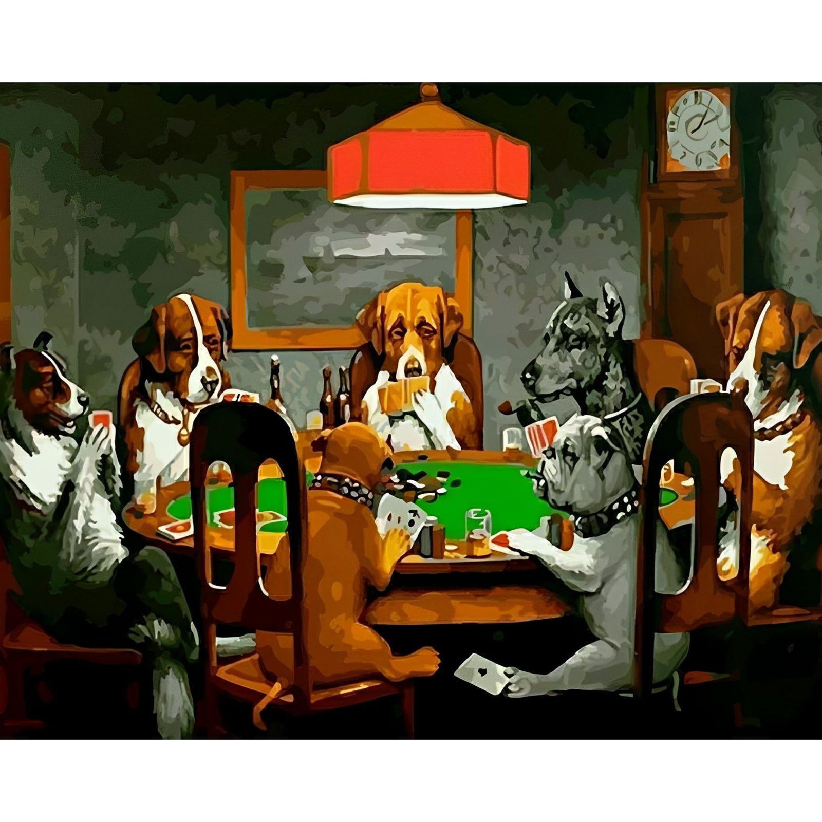 Dogs Playing Poker | Diamond Painting Design - Full Drill Diamond Art with 5d Square or Round Diamonds - AB Drills Available