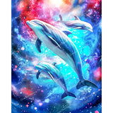 Cosmic Dolphin | Diamond Painting Design - Full Drill Diamond Art with 5d Square or Round Diamonds - AB Drills Available